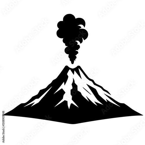 Silhouette of a mountain eruption
