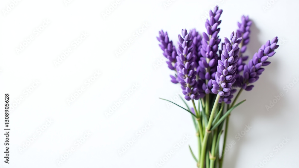 Fototapeta premium white backgroundting fresh batch lavender flowers results beautiful bunch purple blooms waiting