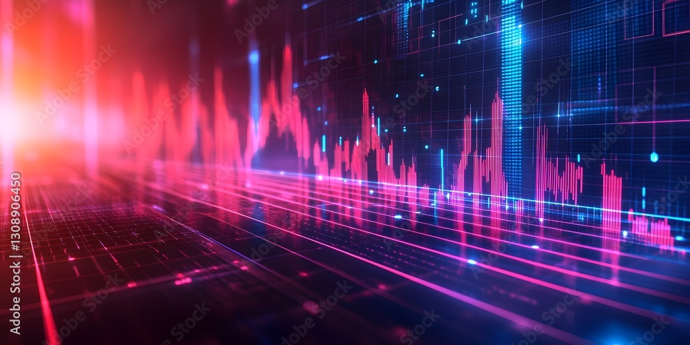 Stock exchange trading investment graph increase digital environment data visualization technology concept Stock exchange trading investment graph increase digital environment data visualization technology concept