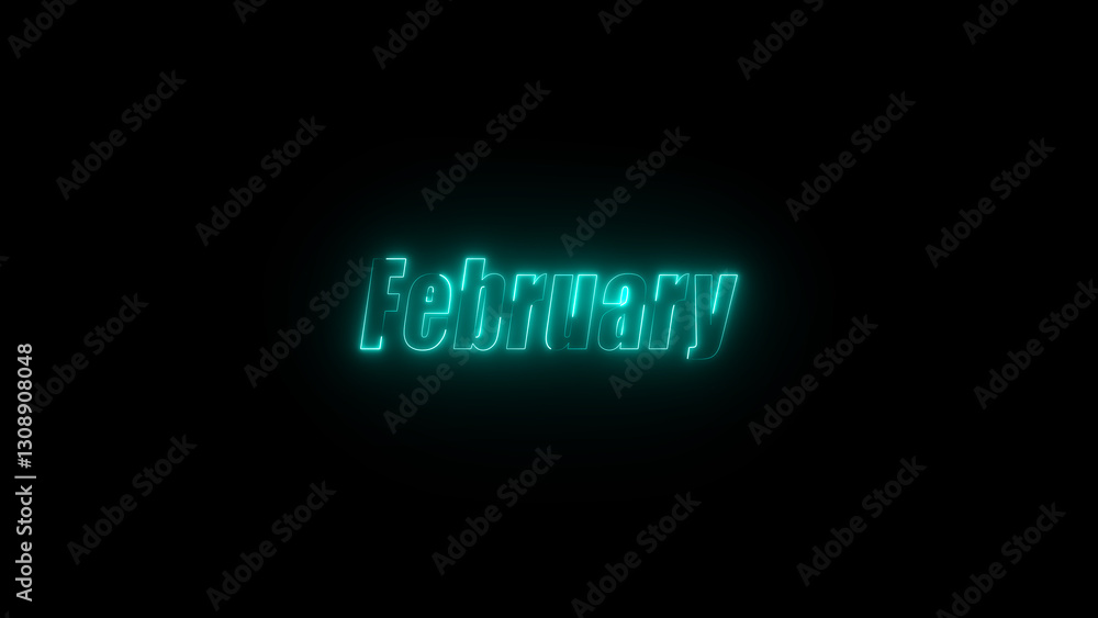 Neon effect March text on the black background. Neon shine month name March text icon. Neon effect March text on the black background. Neon shine month name March text icon.