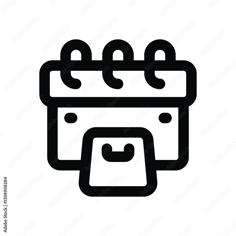 calendar line icon. Clean and minimalist vector icon for websites, mobile apps, presentations, and logos. Fully scalable and customizable for any project.