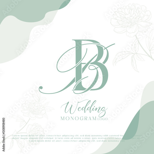Letter BB Wedding Monogram Logo