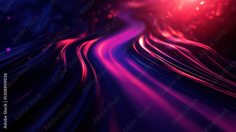 Fotografie Abstract Pink and Blue Flowing Lines Background