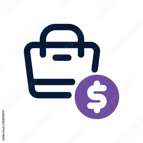 shopping card dual tone icon. Sleek and modern vector icon for websites, mobile apps, marketing materials, and corporate design. Fully scalable and ready to use.