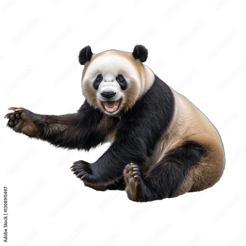 Naklejka premium giant panda bear, cut out object, on Transparent background