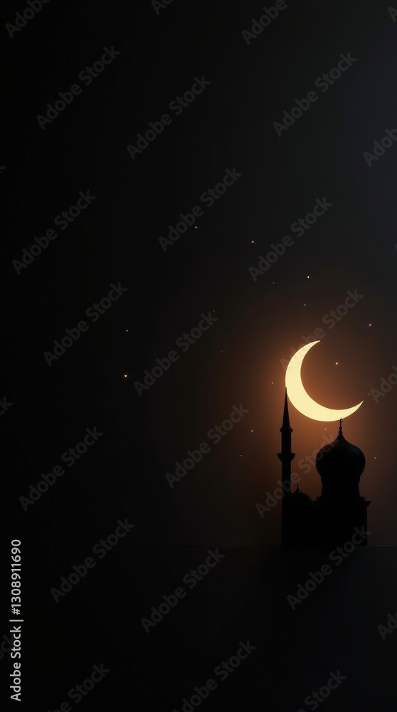 Fototapeta premium Laylat al-Qadr Ramadan Kareem Minimalist Islamic Night Mockup