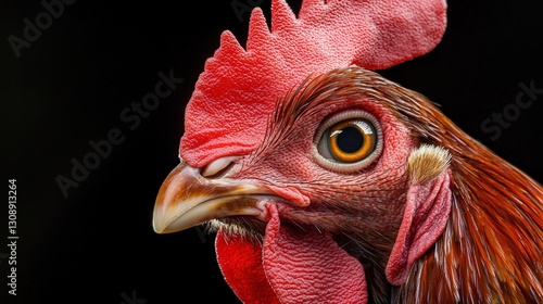 Close-up of a Rooster's Head photo