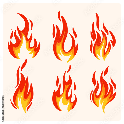 Set Fire symbol icon vector illustration.