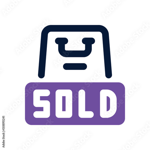 sold dual tone icon. Sleek and modern vector icon for websites, mobile apps, marketing materials, and corporate design. Fully scalable and ready to use.