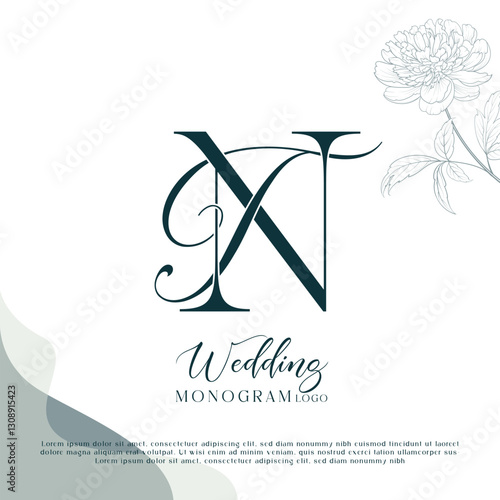 Photos TN, NT Initial Wedding Logo Monogram