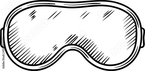 A simple, hand-drawn sleep mask designed to block light, ideal for promoting relaxation and better sleep.