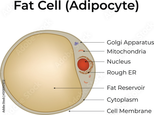 Fat Cell Adipocyte Structure Design Vector Illustration