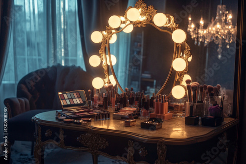 A glamorous vanity table.