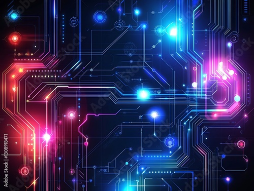 Wallpaper Mural Digital Circuitry Glows in Dark. Torontodigital.ca