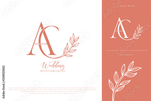 AC, CA, Wedding Logo Monogram, Stylish Wedding Couple Logo