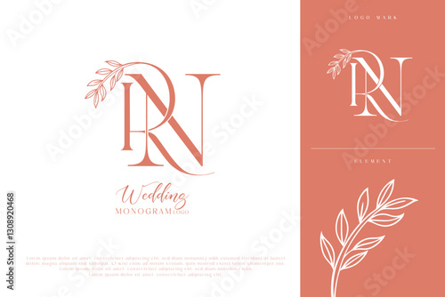 RN, NR, Wedding Logo Monogram, Stylish Wedding Couple Logo