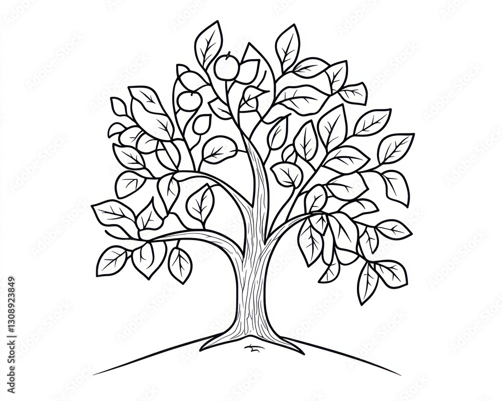 Obraz premium Simple Tree Drawing, Illustration