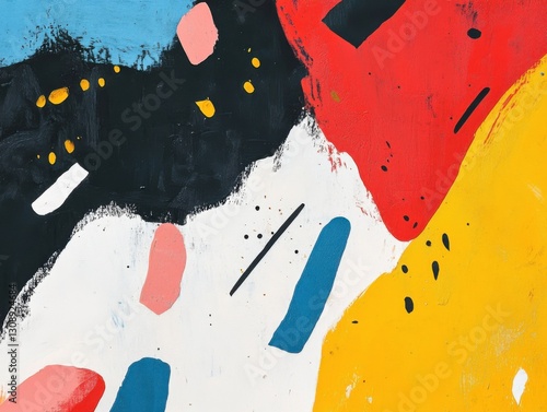 Wallpaper Mural Abstract painting with bold, contrasting colors and irregular shapes, reflecting a modern craft style with a playful, handcrafted vibe Torontodigital.ca