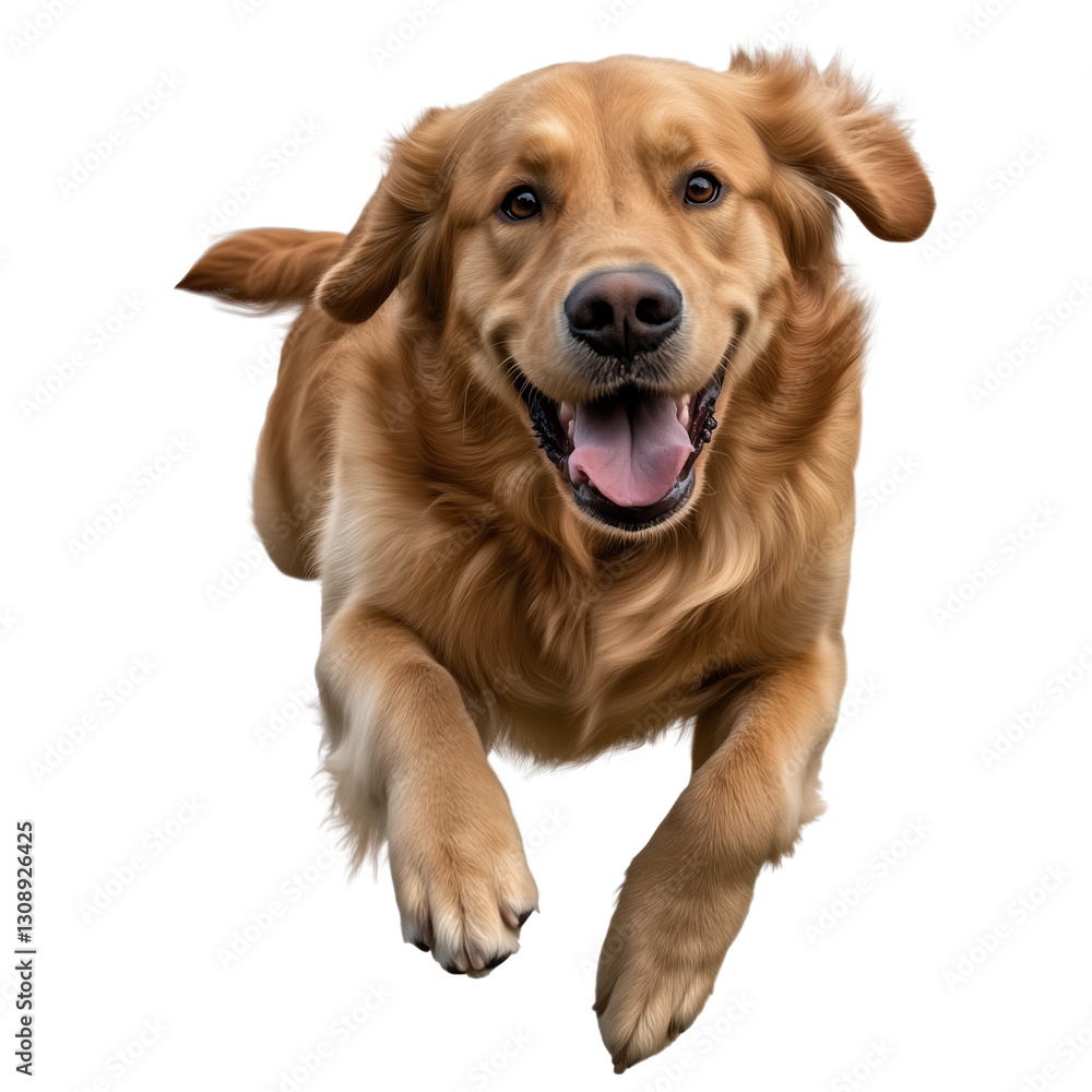 golden retriever Run Jump, cut out object, on Transparent background golden retriever Run Jump, cut out object, on Transparent background