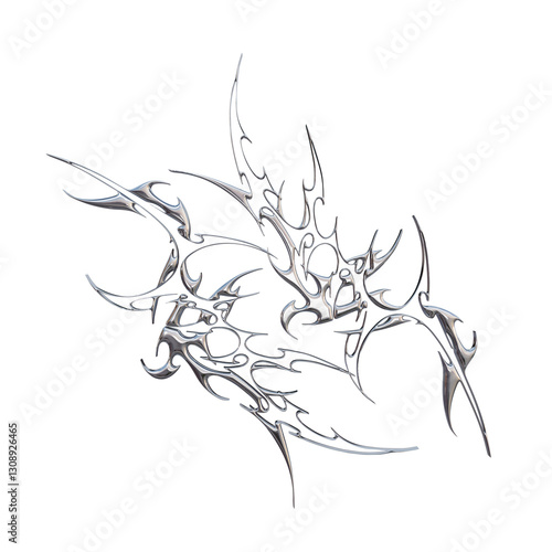 3D Hyper Cybersigil Design Element