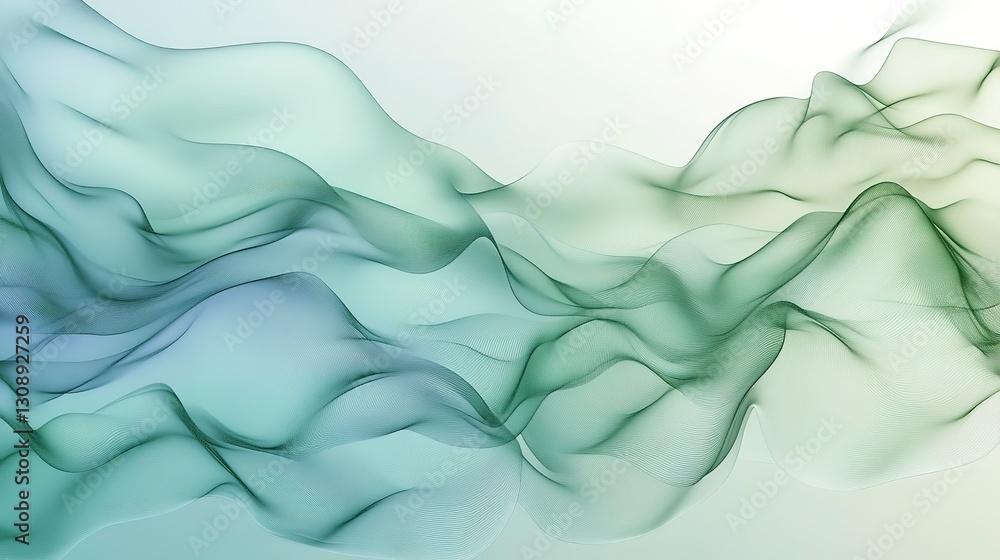 Obraz premium Soft pastel green and sky blue gradient, delicate and airy with subtle flowing patterns