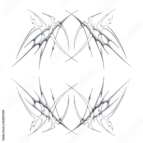 3D Hyper Cybersigil Design Element