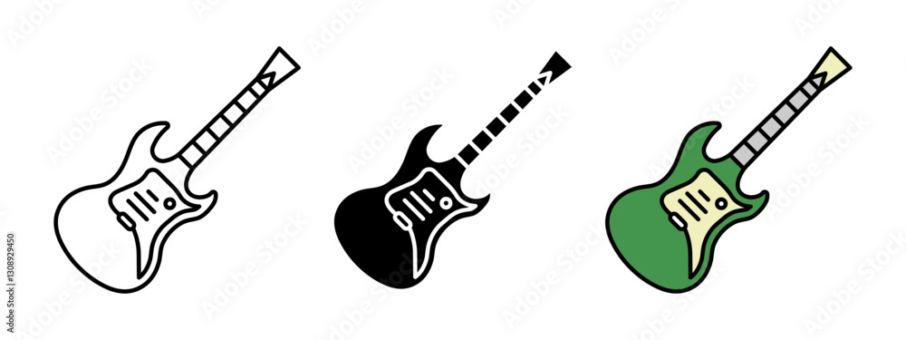 Fototapeta premium Rock guitar icon. Musical instrument symbol. Electric sound vector illustration. Stage performance sign.