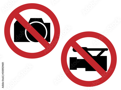 撮影禁止マークのベクターイラスト