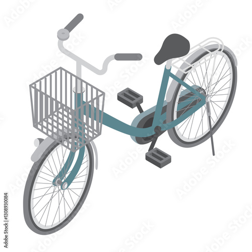 自転車のアイソメトリックイラスト