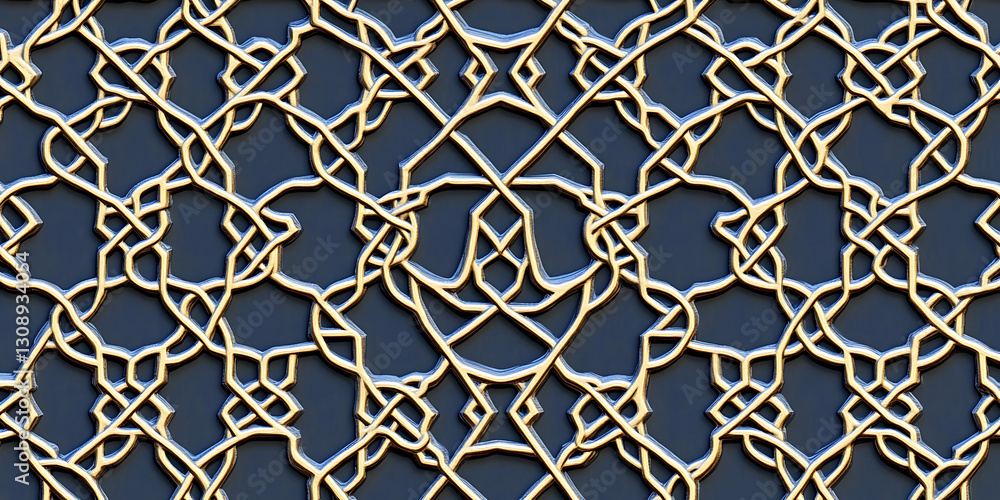 Naklejka premium Seamless Arabic Quatrefoil Pattern in Soft Pastel Hues for Interior Design, Wallpaper, or Textile Prints