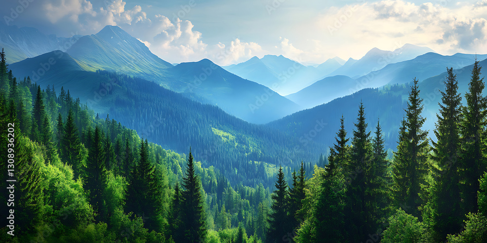 Mountain Forest Landscape Wallpaper Background for Nature Photography, Adventure, or Relaxing Visuals Mountain Forest Landscape Wallpaper Background for Nature Photography, Adventure, or Relaxing Visuals