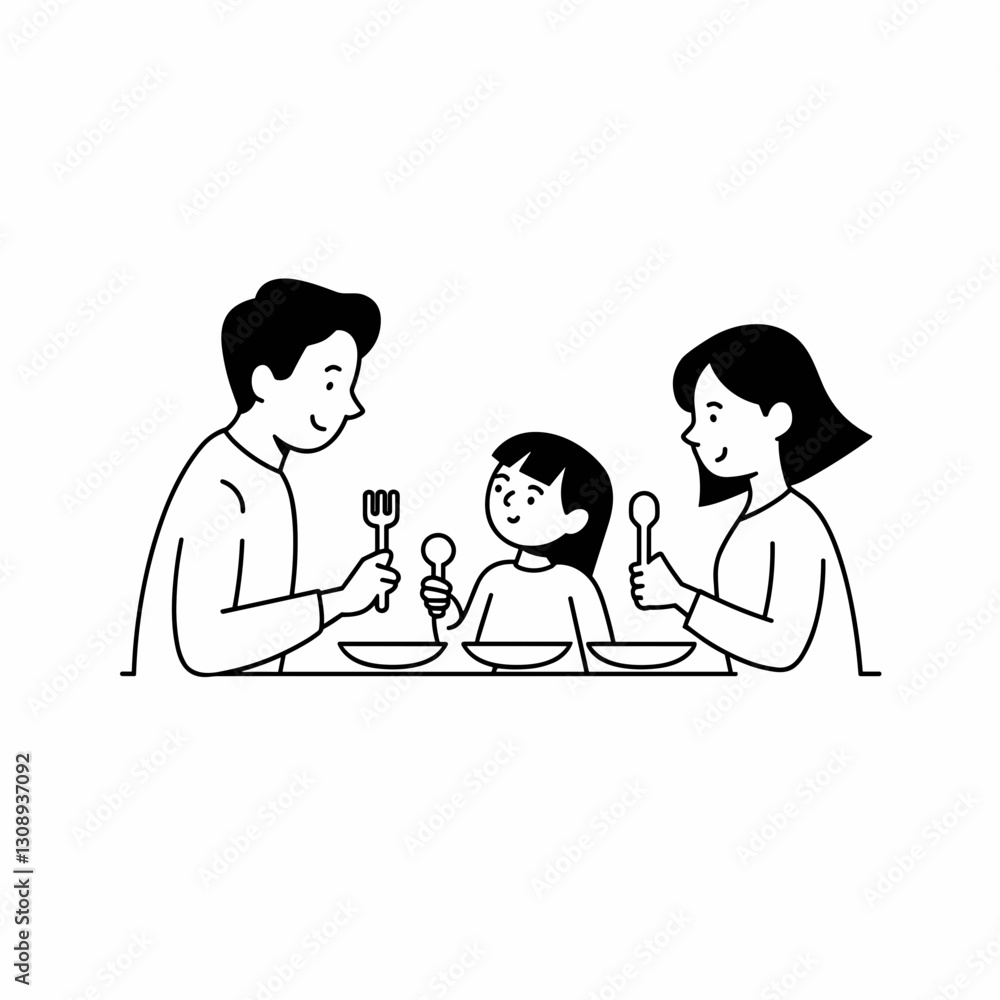 Family dinner together, bonding over home-cooked meals Family dinner together, bonding over home-cooked meals