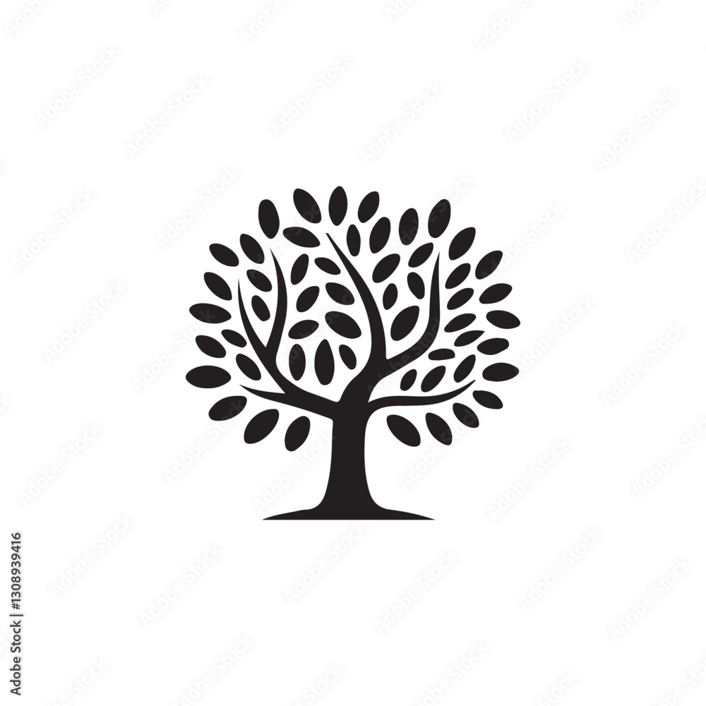 Elegant black and white stylized tree graphic design.A sophisticated, minimalist graphic of a stylized tree. Elegant black and white stylized tree graphic design.A sophisticated, minimalist graphic of a stylized tree.