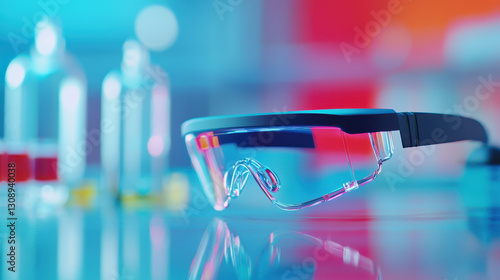 Young scientist with a futuristic concept, Smart glasses with transparent lenses and sleek design