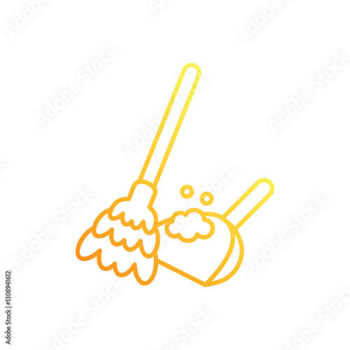 Broom and Dustpan Combo Vector icon