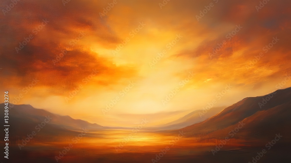 Fototapeta premium Warm amber and copper clouds, glowing and rich with subtle transitions