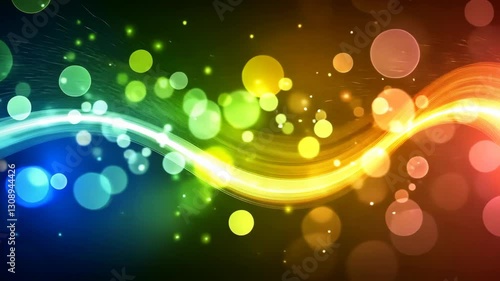 Wallpaper Mural Colorful abstract light waves with bokeh effects creating a vibrant atmosphere Torontodigital.ca