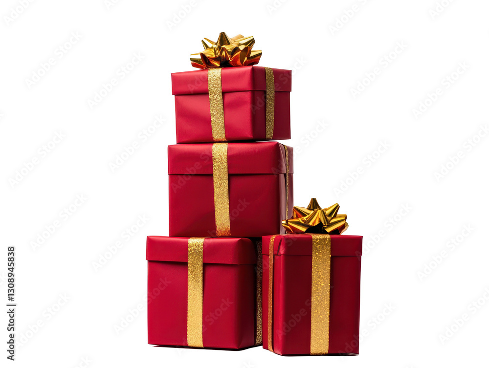 Isolated Stack of Red Gift Boxes Isolated Stack of Red Gift Boxes