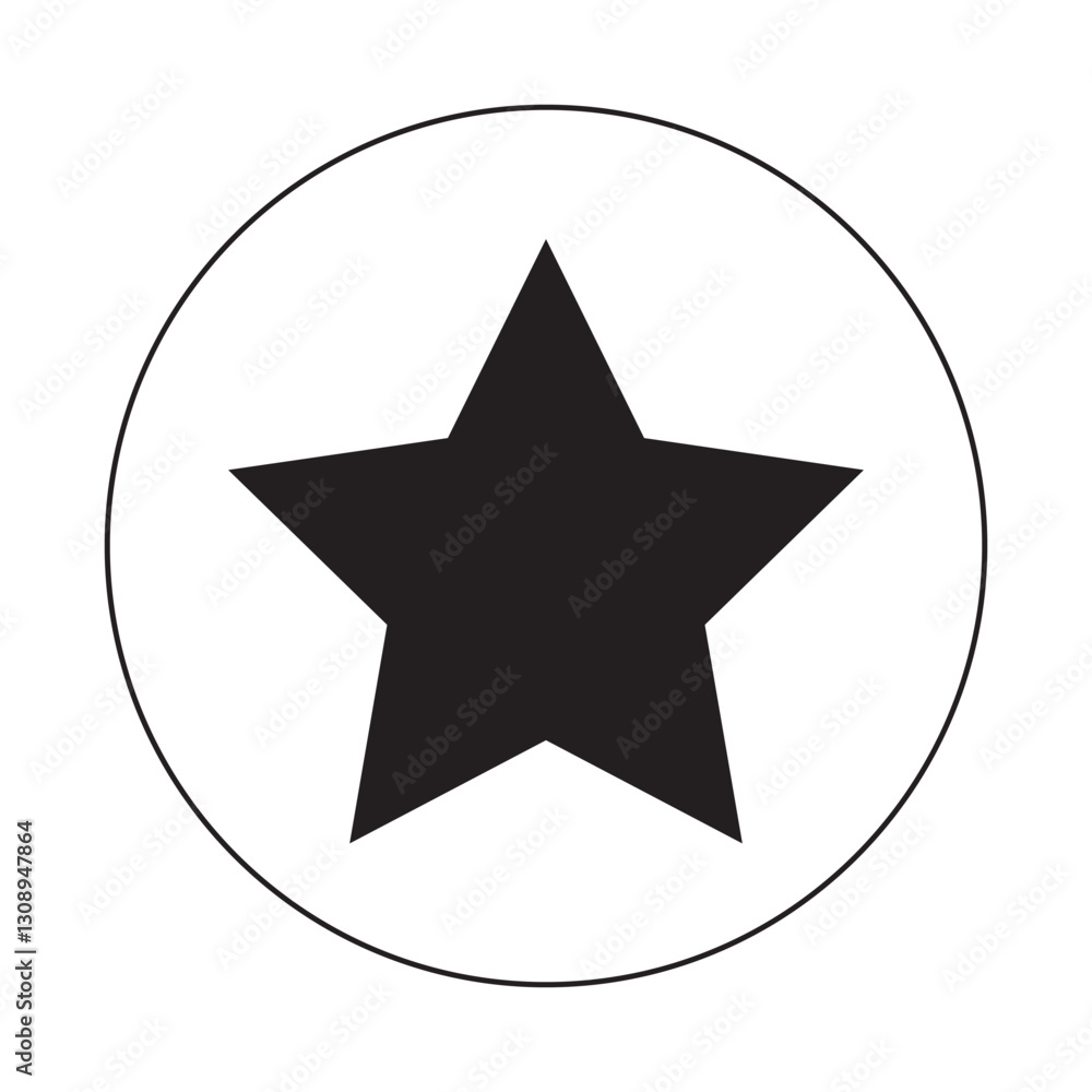 star and circle line vector icon, storage and award illustration star and circle line vector icon, storage and award illustration