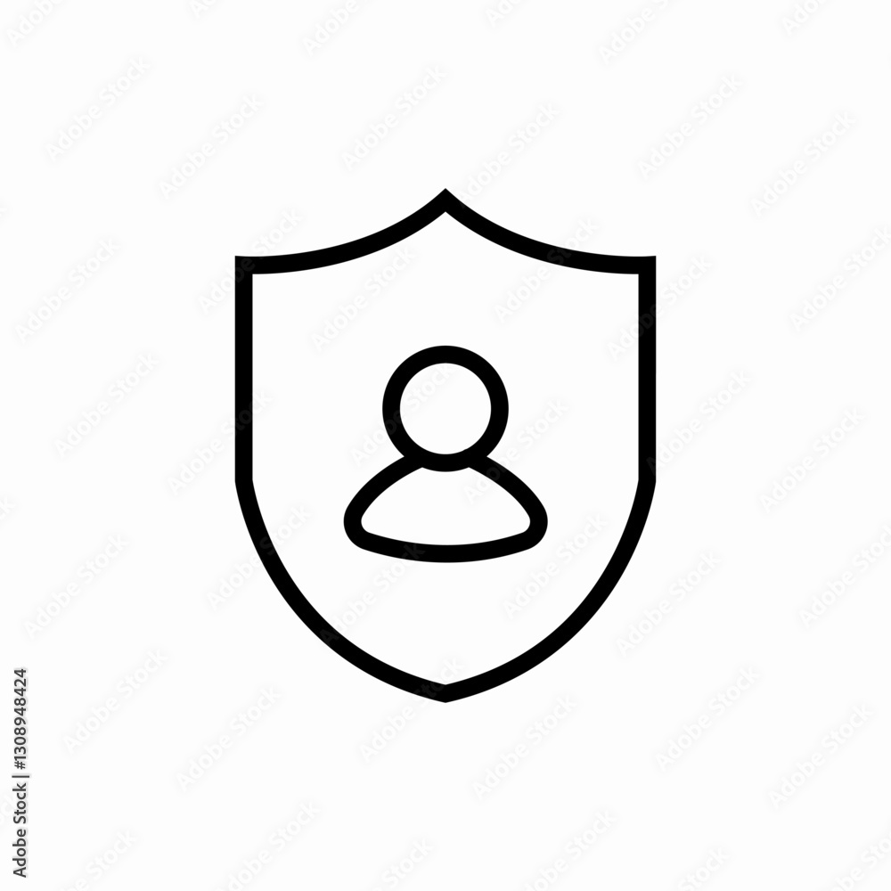 User profile protection icon vector sign User profile protection icon vector sign