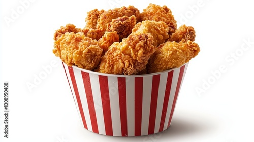 Crispy fried chicken meal fast food delight in a cozy diner setting