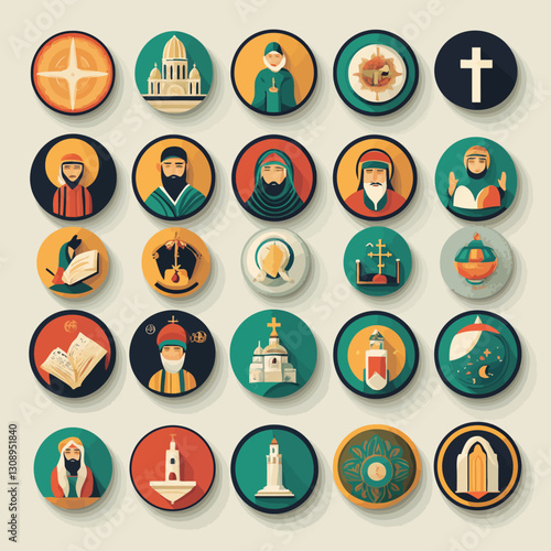 Religious Icon Collection: Faith, Spirituality, Orthodox, and Churches