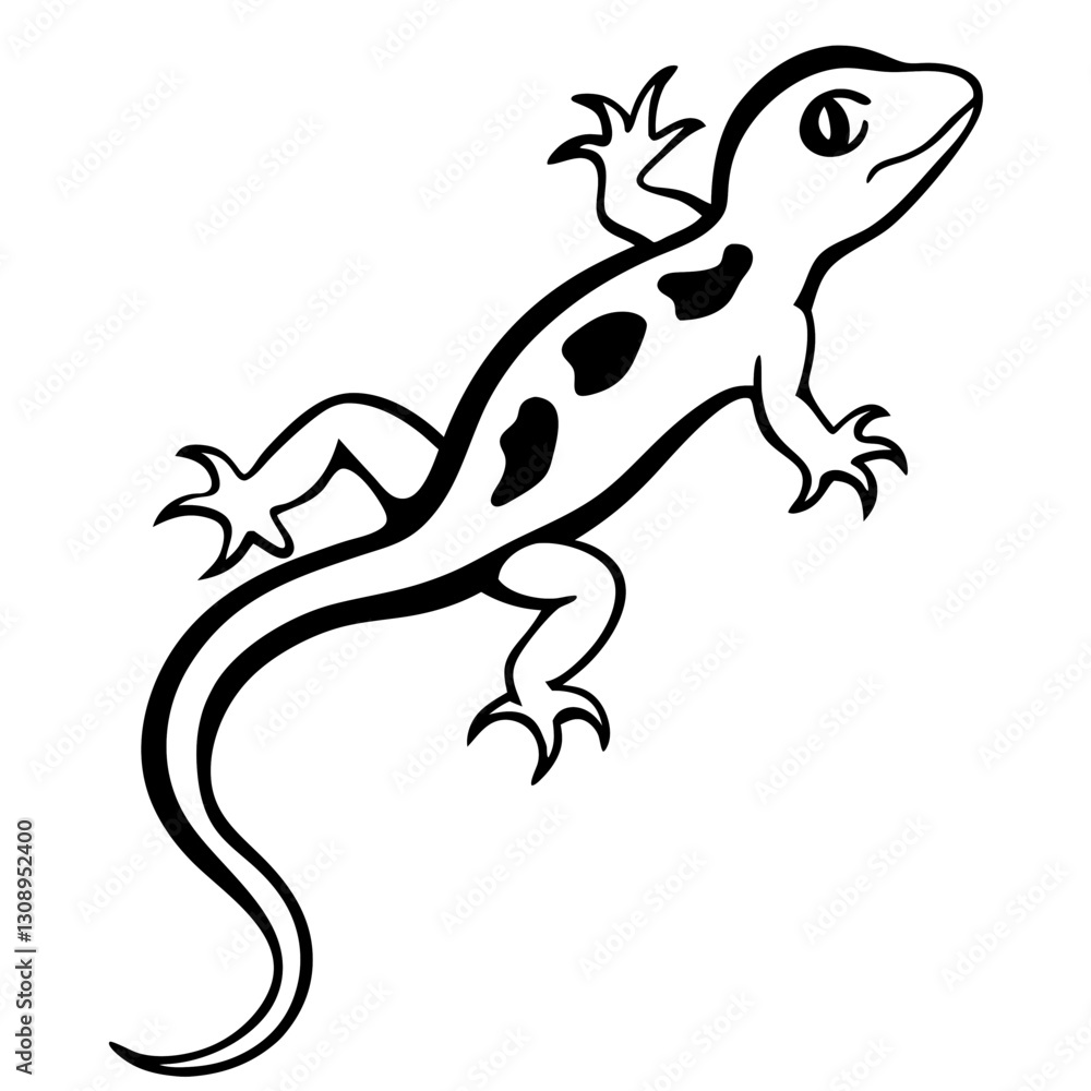 Naklejka premium chameleon on a branch