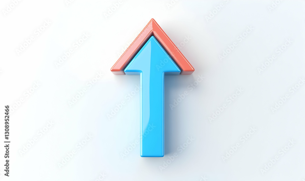 3D Arrow Symbol Representing Growth and Progress in Light Background 3D Arrow Symbol Representing Growth and Progress in Light Background