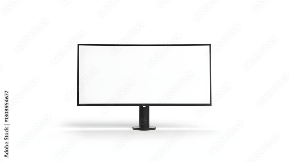 Modern curved monitor on a minimalistic desk, showcasing a clean workspace in a bright environment