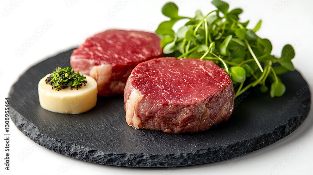 Culinary experience marbled wagyu beef steak presentation gourmet restaurant food photography elegant setting close-up view culinary arts Culinary experience marbled wagyu beef steak presentation gourmet restaurant food photography elegant setting close-up view culinary arts