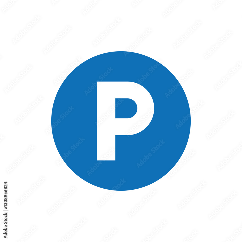 Transportation parking sign icon. P transportation symbol Transportation parking sign icon. P transportation symbol