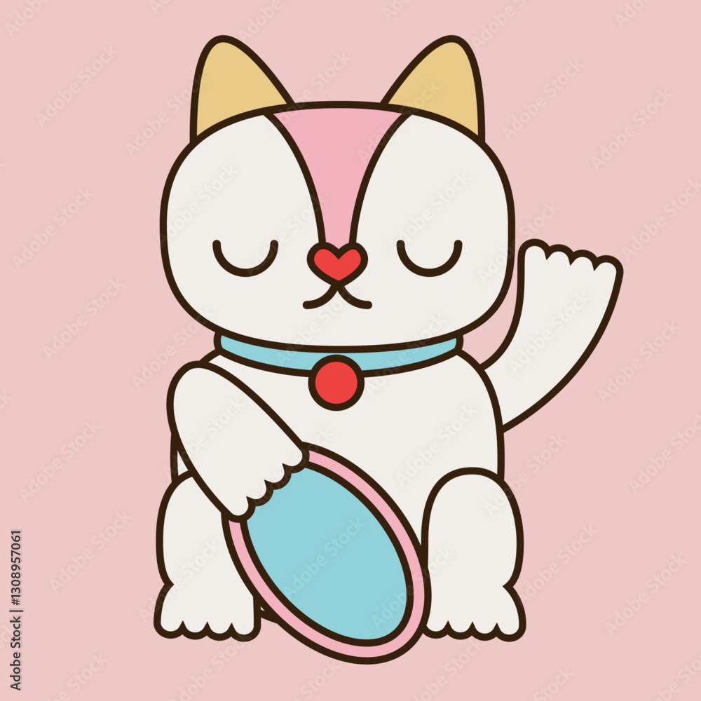 Cute Lucky Cat (Maneki-Neko) Illustration Cute Lucky Cat (Maneki-Neko) Illustration