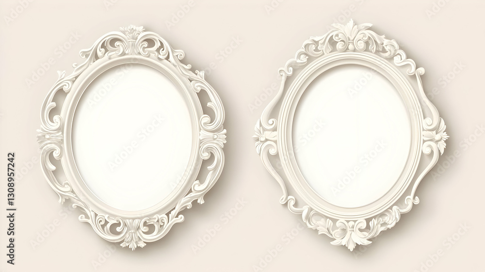 Elegant Ornate Frames with Blank Space for Custom Artwork Display
