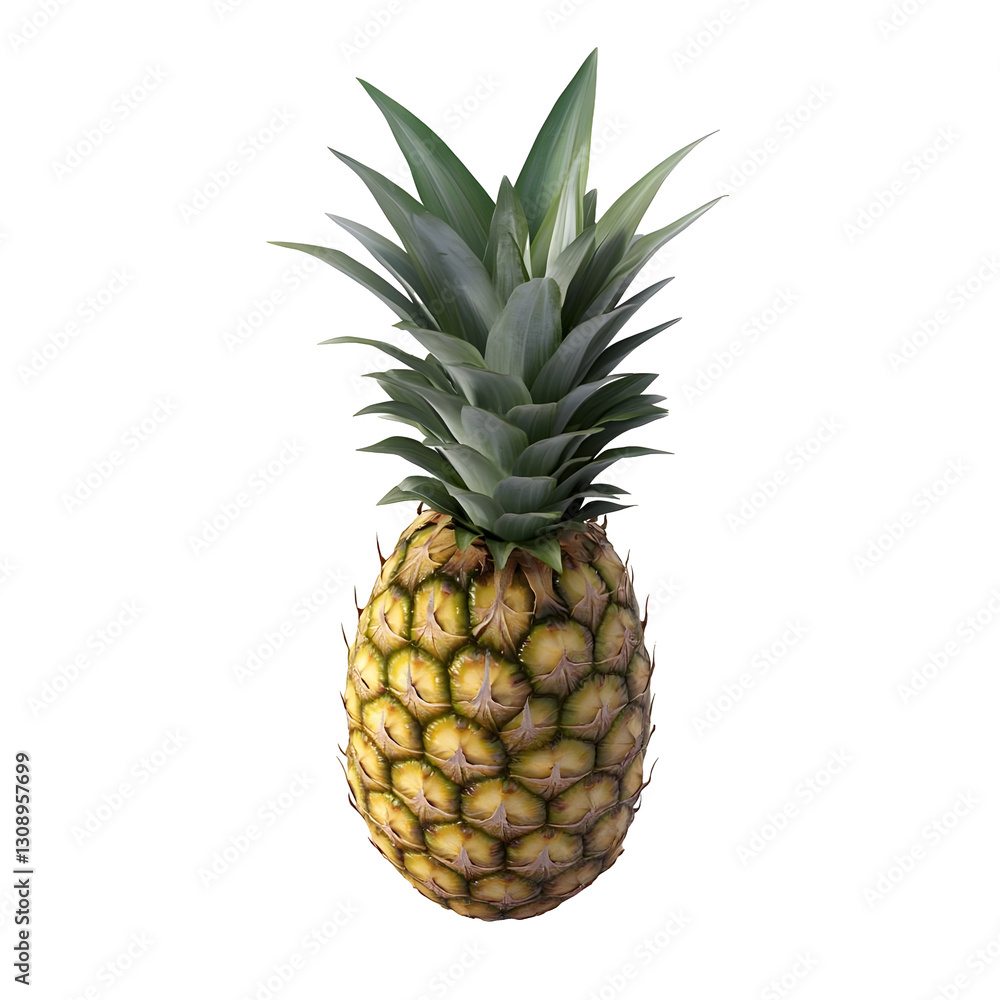 An ultrarealistic and detailed pineapple with no background An ultrarealistic and detailed pineapple with no background